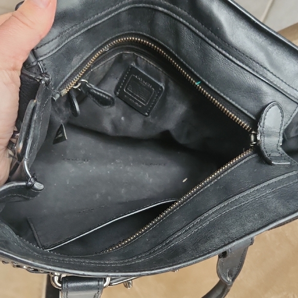 ✨️Coach Black Studded Leather Satchel - Picture 10 of 17